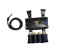 kesurpae Riñonera Medieval de Piel sintética cómoda para Halloween, Cosplay y Eventos de Aventura. Soporte para teléfono móvil, Disfraz de Cosplay para Larp, Negro, Total 17.5x9cm
