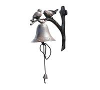 kesurpae Timbre Colgante de Pared de Estilo rústico Granja, Resistente, decoración para Exteriores con pájaros, Campana Cena, Campana manivela, Adorno Pared