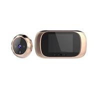 kesurpae Timbre Digital con Pantalla LCD a Color, Timbre de Ojo de Puerta de definición, Visor de cámara de Puerta, Timbre para Puertas al Aire Libre, cámaras de Seguridad para el hogar, Oro