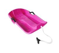 kesurpae Trineo con Asas de Cuerda Resistentes para esquí, Snowboard, Deslizador, tobogán, Patinete de Nieve, Tabla Deslizante para césped, Trineo dirigible, Rosa, 65 x 42 x 14 cm