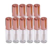 kesurpae Tubos de brillo labial vacíos, mini envases de aspecto elegante, lo suficientemente resistentes para soportar bálsamos comunes, rellenables, para mujeres y niñas, Oro rosa, 4.3 x 1 cm