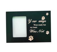 kesurpae Urna de para Madera Maciza para Mascotas con Foto Frontal, Marco de Fotos para honrar a un Amigo Peludo, Caja Conmemorativa para Gatos y Perros, Negro 16 * 11 * 11cm