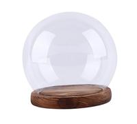 kesurpae Vitrina de cristal transparente con forma de bola para figuras y flores artificiales. La campana cristal transparente puede exhibir diversos artículos decorativos y es muy exquisita.