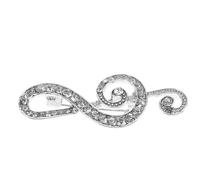 KESYOO Broche de Aleación Gemas de Imitación y Nota Musical en Plata, Pin de Solapa Unisex para Traje, Alfiler de Camisa Elegante para Bodas y Eventos Formales