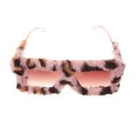 KESYOO Gafas de Sol Peludas Estampado de Leopardo, Estilo Cat Eye para Mujer, Accesorio de Moda para Fiesta, Ligeras y Divertidas Gafas de Sol Geniales 90