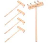 KESYOO Mini Rastrillos de Bambú 5 Piezas 13,7x5,7 Cm para Mesa de Arena, Accesorios de Manualidades de Madera para Jardín Zen y Micropaisajismo, Juego Decorativo y Portátil