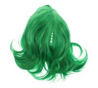 KESYOO Peluca Corta Verde Estilo Bob para Niña Bufanda Peluca de Cosplay para Fiestas y Disfraces Ondulado para Eventos de Carnaval y Halloween
