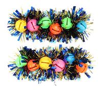 KESYOO Pulsera de Muñeca para Festival de Carnaval 2 Piezas Cascabeles Decorativos Bicolor de Felpa para Baile y Fiestas, Accesorio de Moda Colorido y Ligero