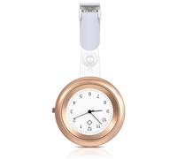 KESYOO Reloj de Enfermera Colgante de Aleación de Aluminio, Clip Seguro, Diseño Ligero en Color Rosa Dorado para Mujer, Reloj de Bolsillo Práctico Adecuado para Uso Médico y Auxiliar