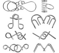 KESYOO Rompecabezas de Metal 8 Piezas para Personas Mayores, Juego de Inteligencia Sensorial para Estimular el Cerebro y Actividades Cognitivas, Set de Acertijos de Ensamblaje y