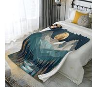 KETAFOUND Bosques Densos Y Montañas Invierno Manta Sofa Suave Y Cálida Acogedora Franela Mantas Polar para Cama Blanket para Cama Adulto Niño Y Mascota (Estilo Art Déco, 180 X 200 Cm)