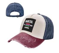 KETAFOUND Gorra de Béisbol para Hombre y Mujer, Gorra de Trucker Vintage Bandera De Banjul, Gorras de Algodón Ajustable con Destrucción de Irán para Correr, Tiempo Libre