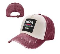 KETAFOUND Gorra de Béisbol para Hombre y Mujer, Gorra de Trucker Vintage Bandera De Banjul, Gorras de Algodón Ajustable con Destrucción de Irán para Correr, Tiempo Libre