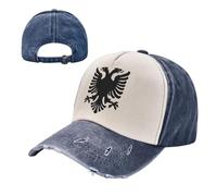 KETAFOUND Gorra de Béisbol para Hombre y Mujer, Gorra de Trucker Vintage Escudo De Armas Albanés, Gorras de Algodón Ajustable con Destrucción de Irán para Correr, Tiempo Libre