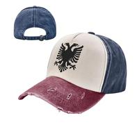 KETAFOUND Gorra de Béisbol para Hombre y Mujer, Gorra de Trucker Vintage Escudo De Armas Albanés, Gorras de Algodón Ajustable con Destrucción de Irán para Correr, Tiempo Libre
