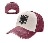 KETAFOUND Gorra de Béisbol para Hombre y Mujer, Gorra de Trucker Vintage Escudo De Armas Albanés, Gorras de Algodón Ajustable con Destrucción de Irán para Correr, Tiempo Libre