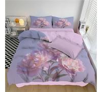 KETAFOUND Juego Funda Nórdica3 Piezas para Cama180 - Funda Nordica260 X 240 Cm,2 Fundas Almohada 50X75Cm,Estampado Floral Rosa En Acuarela Minimalista Moderno, Microfibra Suave Transpirable