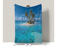 KETAFOUND Manta De Franela con Islas Maldivas Paisaje Playa para Sofá, Cama, Súper Suave, Ligera, Acogedora, Mullida, Cálida, Franela De Felpa 180 X 200 Cm, para Uso En Todas Las Estaciones