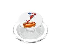 Ketchup de Perrito Caliente Saltando en paracaídas sumergirse en un Bollo PopSockets PopGrip para MagSafe