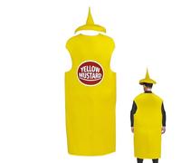 Ketchup Mustard Kostüm - XL Funny Food Cosplay -Outfit, Unisex Novelty Clothing, divertido vestido de fiesta | Disfraz de Halloween para adultos, hombres, mujeres, mostaza, Carnaval Festival Dress Up