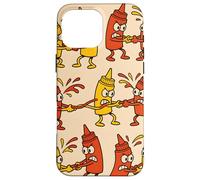 Ketchup vs Mustard Cartoon Tug-of-War Pattern Carcasa para iPhone 16 Pro MAX