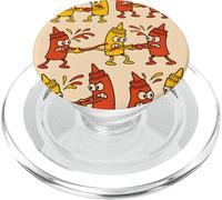 Ketchup vs Mustard Cartoon Tug-of-War Pattern PopSockets PopGrip para MagSafe