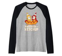 Ketchup vs Mustard Showdown Funny Foodie Graphic Camiseta Manga Raglan