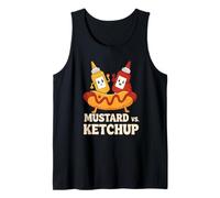 Ketchup vs Mustard Showdown Funny Foodie Graphic Camiseta sin Mangas