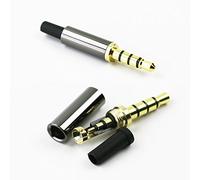 KetDirect 2 Conectores Dorados de 3,5 mm de 3,5 mm para reparación de Auriculares, Conector Jack de Metal para Audio, Conector de Auriculares, Color Negro