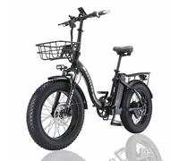 Ketela-bicicleta eléctrica plegable KF9, 20 ", batería de litio 35Ah, motor 1000W, neumático grande 20x4,0 Negro