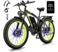 KETELES-Bicicleta Eléctrica k800 para adulto, bici de montaña con doble motor de 2000W, batería de Azul