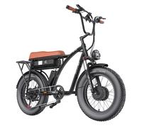 KETELES-motocicleta eléctrica gogobest GF750, motor dual de 2000W, 48V, 17,5 Ah, color negro green 48 cm (165 cm-170 cm)