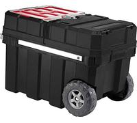 Keter 17191709 caja de plástico de herramientas con carro, negro/rojo