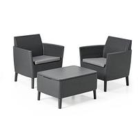 Keter Allibert Salemo WS Balcony Set de Muebles de jardín, Set de balcón, Grafito, 79 x 66,5 x 76 cm