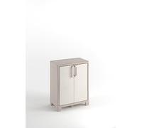 Keter Armario Gulliver Bajo|Almacenaje Interior y Exterior|Resina|Estanco al Agua con 2 Puertas y 2 Baldas Regulables en Altura|Color Beige/Arena|80 x 44 x 100 cm