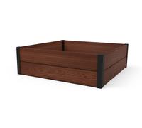 Keter Bancal de Arce marrón, plástico con Estructura de Madera, tamaño: 106 x 106 x 32 cm, Cuadrado, Resistente a la Intemperie, Robusto, también se Puede Utilizar como macetero de Hierbas o Flores,