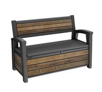 Keter Banco de jardín Deco, Acabado Efecto Madera Walnut, Compartimento contenedor, 227 l, 151,7 x 72,5 x 70 cm