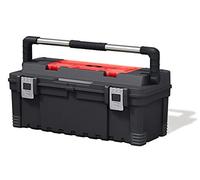 Keter Caja de herramientas 26 pulgadas – Caja organizadora extraíble – Negro/Rojo
