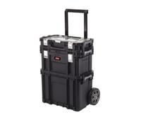 Keter- Carro vertical para llevar cajas de herramientas, 3 niveles, Incluye organizador; 56,5 x 37,3 x 70 cm; Negro