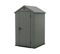 Keter Caseta de jardín Darwin 4 x 4, Acabado Efecto Madera, Color Verde Salvia, 1,4 m², 125,8 x 117 x 205 cm