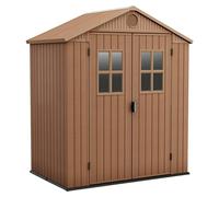 Caseta de resina darwin 6 x 4 de 190x212x122 cm y 2.2 m2 con 16 mm espesor y doble puerta abatible keter