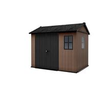 Keter Caseta de jardín Newton 759/975, Efecto Madera Natural, Puertas y Ventanas orientables, marrón, 5,2 m², 230 x 287 x 246 cm