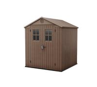 Keter Caseta Jardin Exterior Resina Darwin 6x6,3,3m2,Efecto Madera,Ventana
