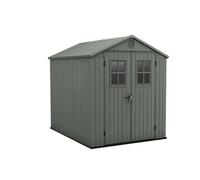 Keter Caseta Jardin Exterior Resina Darwin 6x8,4,5m2,Efecto Madera,Ventana | 190x244x221 cm,Color verde,Resistente a UV, con Ventilación, resistente al agua