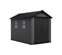Keter Caseta Jardin Exterior Resina evotech Newton Plus 7511,7,2m2,Ventana | 230x350x246 cm,color gris, aspecto madera, 2 opciones montaje, claraboya y se Puede Cerrar
