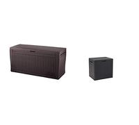 Keter City Box - Arcón exterior, Baúl almacenaje, Capacidad 113L, Resina, Color Gris & Comfy - Arcón exterior, Baúl almacenaje, Capacidad 270L, Resina, Color marrón, Ordenación
