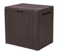 Keter City Storage Box 113L - Arcón de Almacenaje Caja de Almohada Caja de Almacenamiento Caja de Jardín Terraza Patio con Tapa Marrón