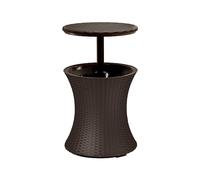 Keter Cool Bar Rattan Marrón - Bar/mesa exterior 49,5x49,5x57-82,5 cm