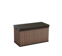 Keter Darwin - Arcón Exterior, Baúl almacenaje, Capacidad 570L, Resina, Color marrón, Ordenación jardín y terraza, 65.3 x 142.5 x 78.2 cm