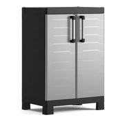 Keter Detroit - Armario bajo compacto y ultra resistente para exteriores en color gris claro